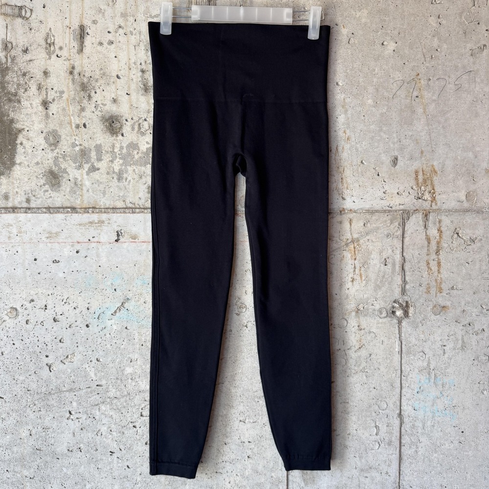 Spanx Leggings Womens Large Black High Rise Shaping Stretch Nylon Ankle Leggings